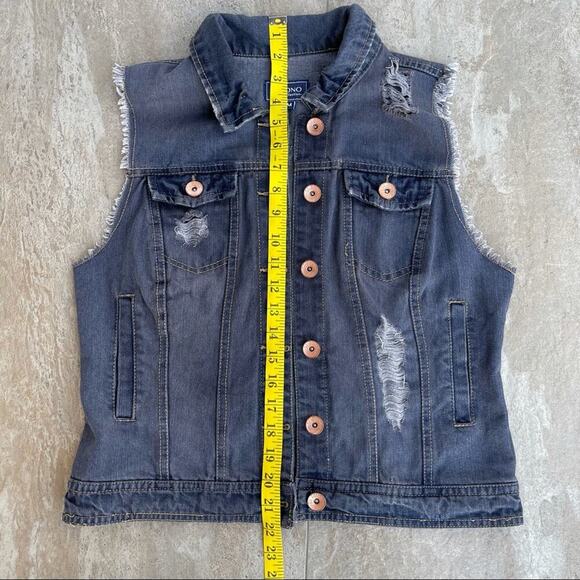 CI SONO ~ Distressed Denim Vest ~ Size Medium - Picture 11 of 11
